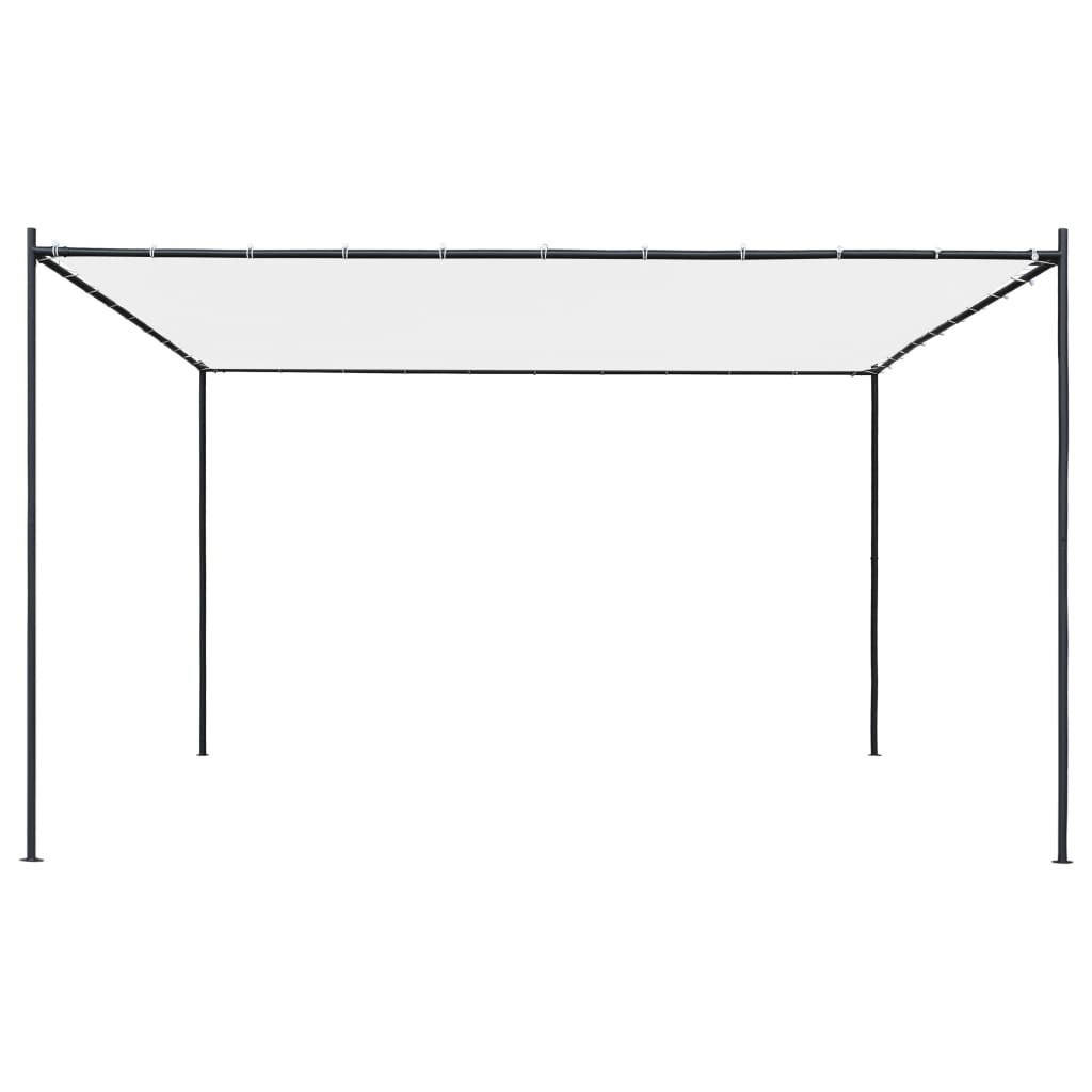 Gazebo with Flat Roof 4x4x2.4 m White 180 g/m²